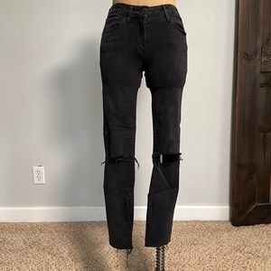 Black distressed jeans